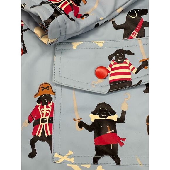 Argh! Pirate Dogs Hatley Size 4 Light Blue Raincoat Lined With Terry Good Cond. - Picture 3 of 4